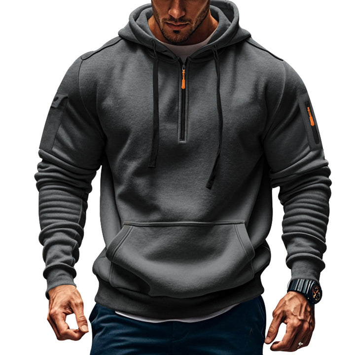 Herren Funktions-Hoodie mit halbem Reißverschluss und praktischen Taschen Drune