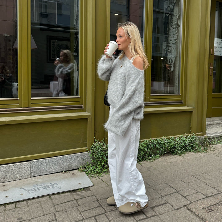 Damen Weicher Pullover aus Mohair-Mix mit oversized Ärmeln Drune
