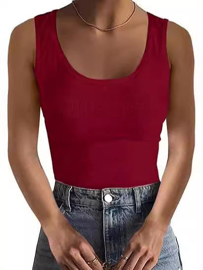 Damen Körperbetontes Oberteil mit breiten Trägern und geripptem Design Drune