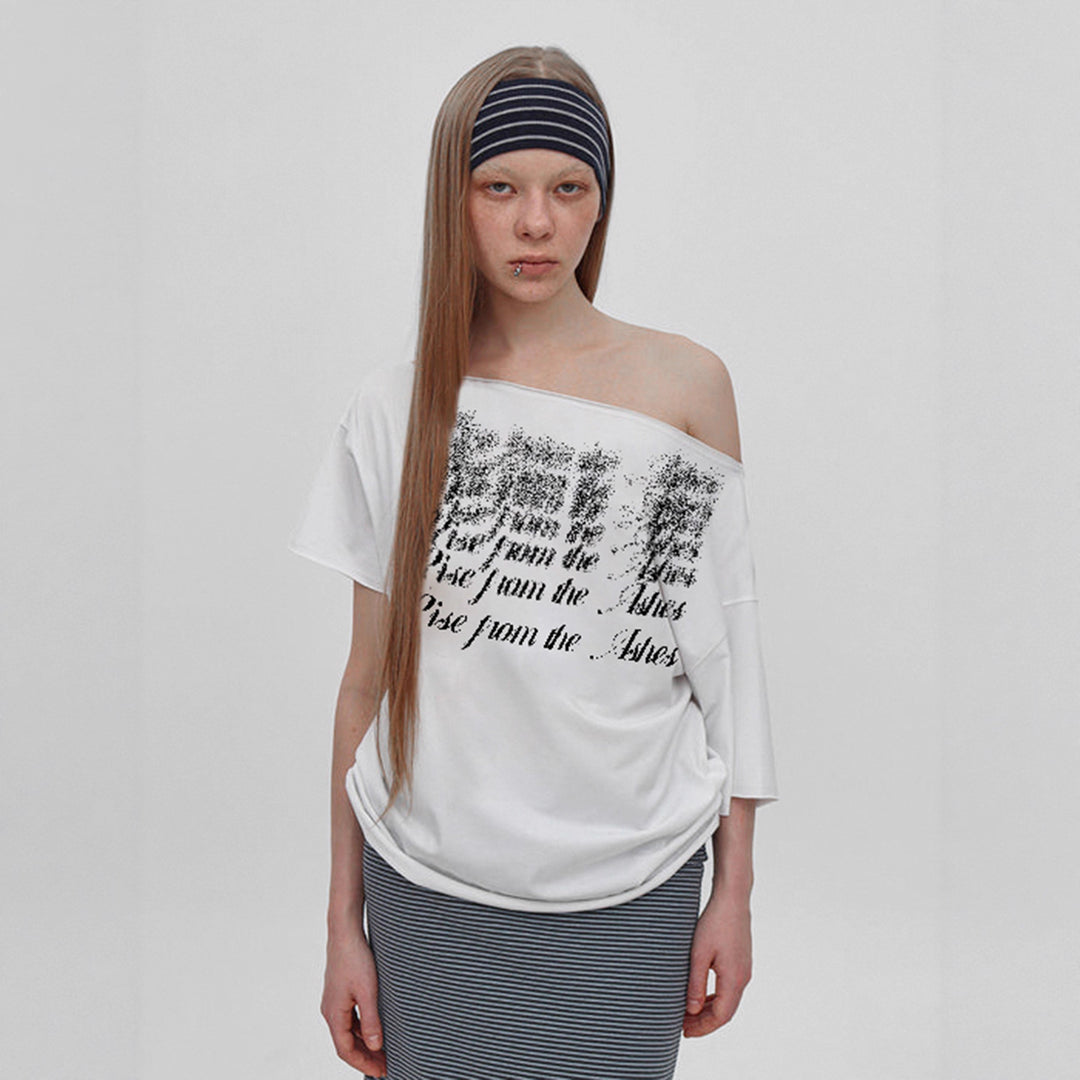 Damen T-Shirt mit modischem V-Ausschnitt und funkelndem Strasskreuz Drune