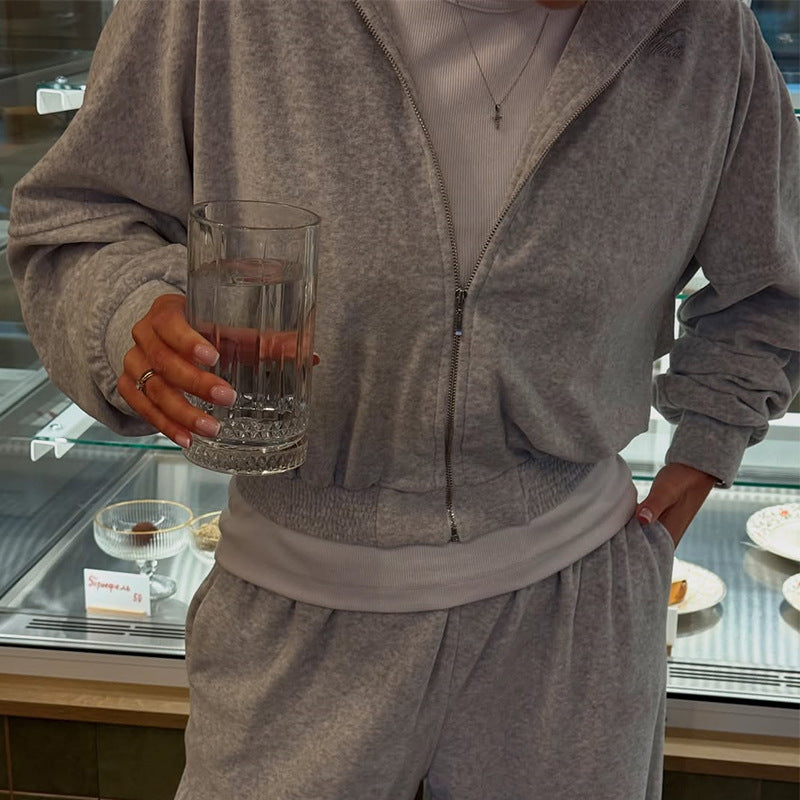 Damen lässiger Jogginganzug mit Kapuze Drune