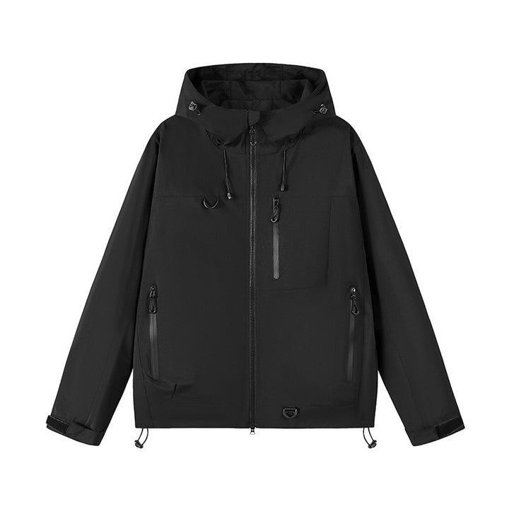 Herren technische Outdoor-Jacke mit verstellbarem Kapuzendesign und zahlreichen Reißverschlusstaschen Drune