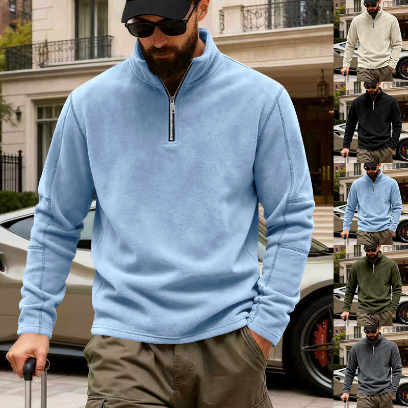 Herren nan Halbzip-Fleecepullover mit Stehkragen, verstärkten Nähten und reiseoptimiertem Schnitt Drune