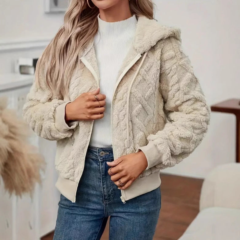 Damen Kuschelige Fleecejacke Drune