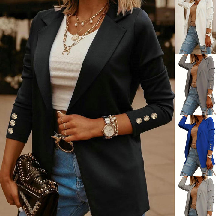 Damen Elegante Blazerjacke mit modischen Knopfdetails Drune