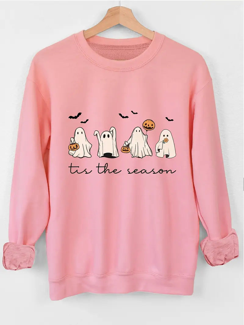 Damen Sweatshirt mit fröhlichem Halloween-Motiv und lässigem Schnitt Drune