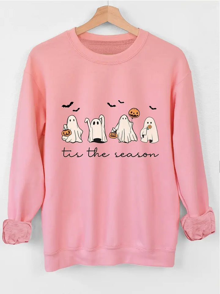 Damen Sweatshirt mit fröhlichem Halloween-Motiv und lässigem Schnitt Drune