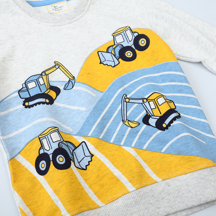 Jungen Sweatshirt mit aufregendem Baustellenfahrzeug-Motiv Drune