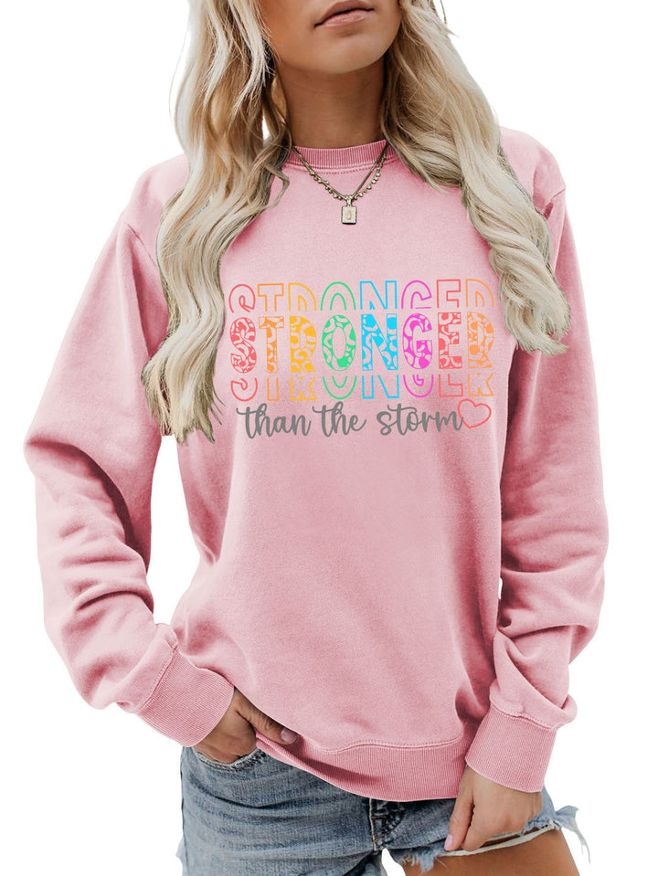 Damen Sweatshirt mit motivierendem Schriftzug und lässigem Schnitt Drune