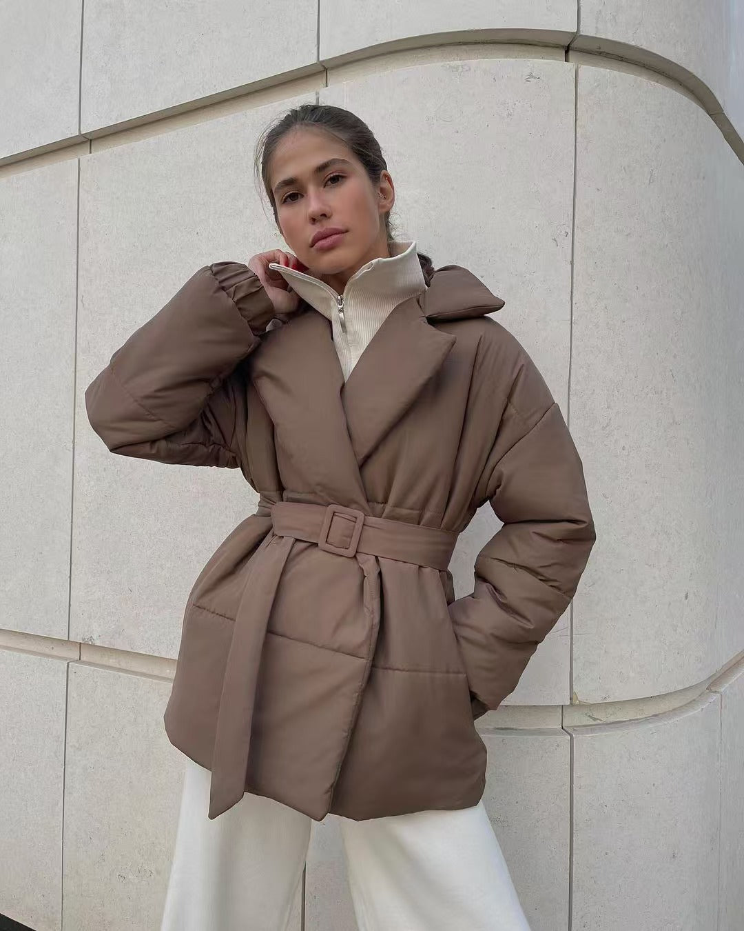 Drune | Taille Baumwolle V-Ausschnitt Pufferjacke
