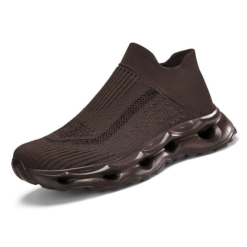 Unisex nan sockenartiger Strickslipper mit gelochter Hohlkammer-Dämpfung Drune
