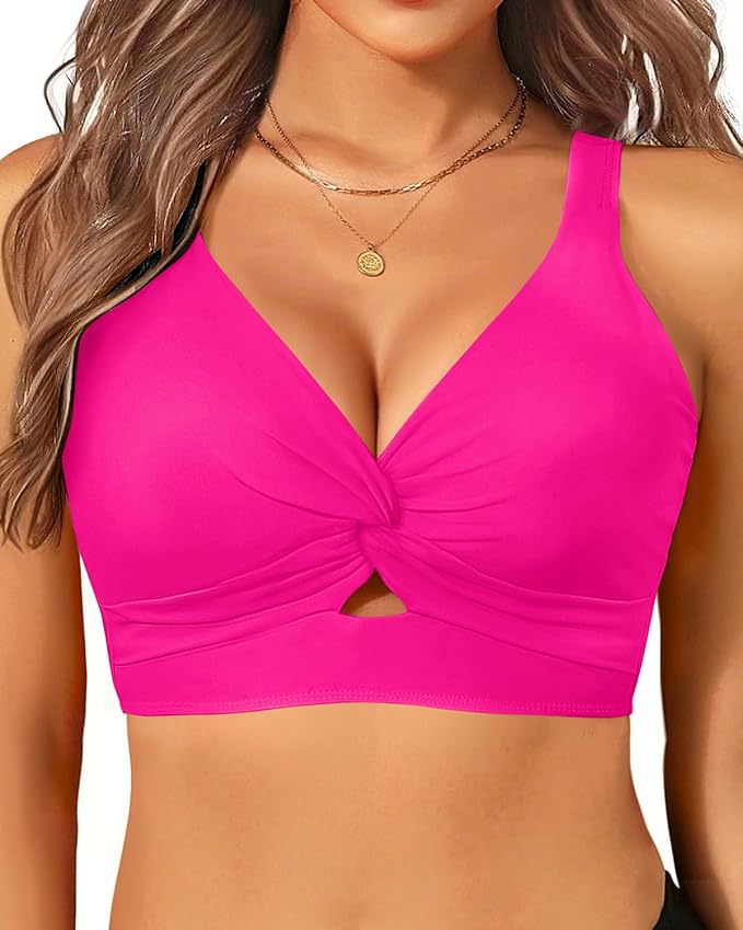 Damen Triangel-Bikini-Oberteil mit lebendigem Paisleymuster und verstellbaren Trägern Drune
