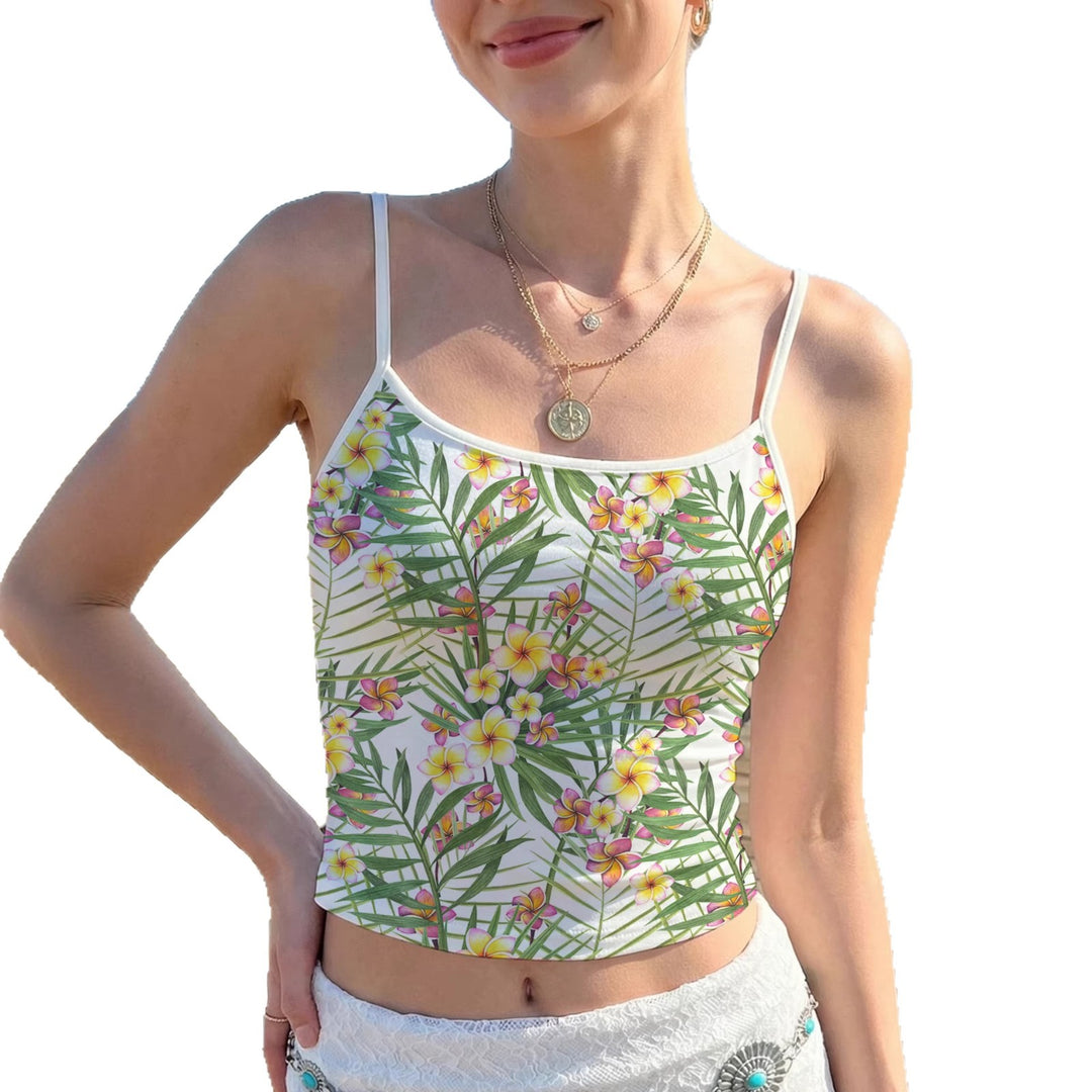 Damen Trägershirt mit lebhaftem Blumenmuster und elastischem Abschluss Drune