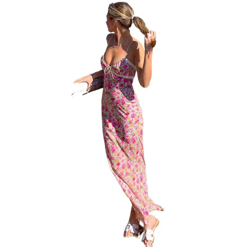 Damen Langarm-Hängerockkleid mit floralem Druck Drune