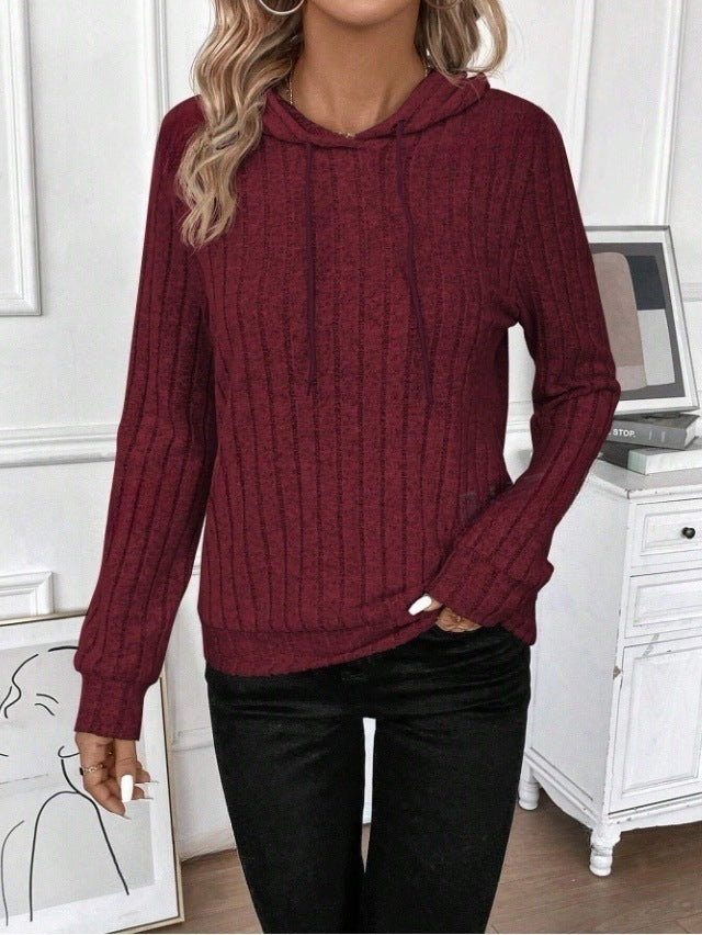 Damen Fleece Kapuzenpulli im Rippdesign Drune