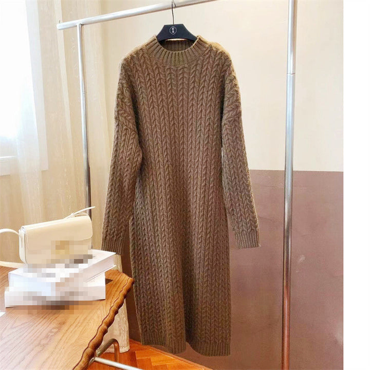 Damen Strickkleid mit Zopfmuster und lässigem Schnitt Drune