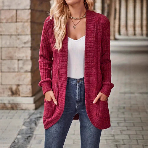 Damen Strickjacke mit strukturiertem Design und praktischen Taschen Drune