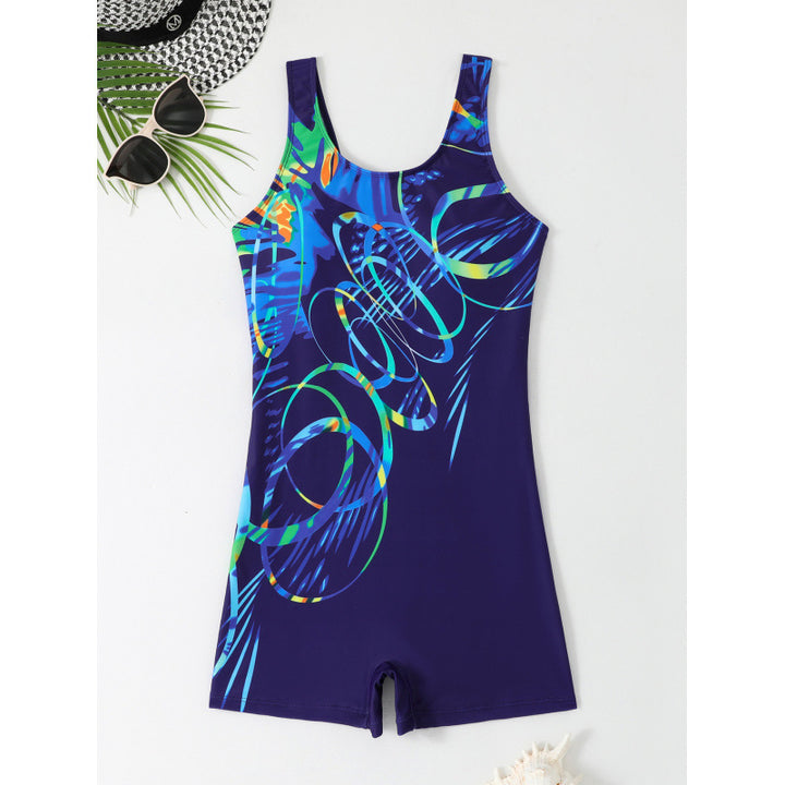 Damen Schwimmanzug mit sportlichem Schnitt und buntem Muster Drune