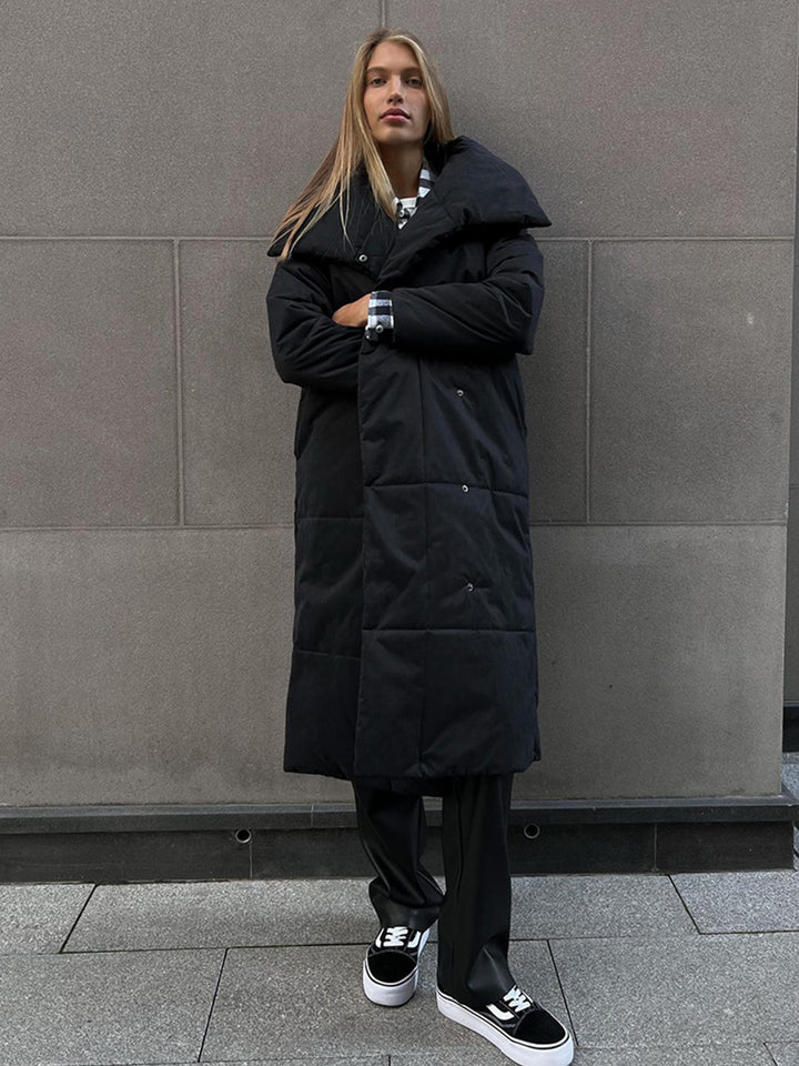 Drune | Lange Pufferjacke mit Gürtel