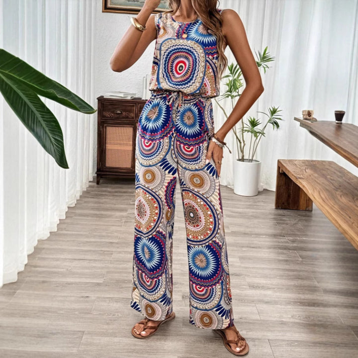 Damen Bohemian Weitbeiniger Overall Drune