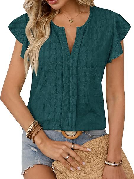 Damen Kurze Ärmel Bluse Drune
