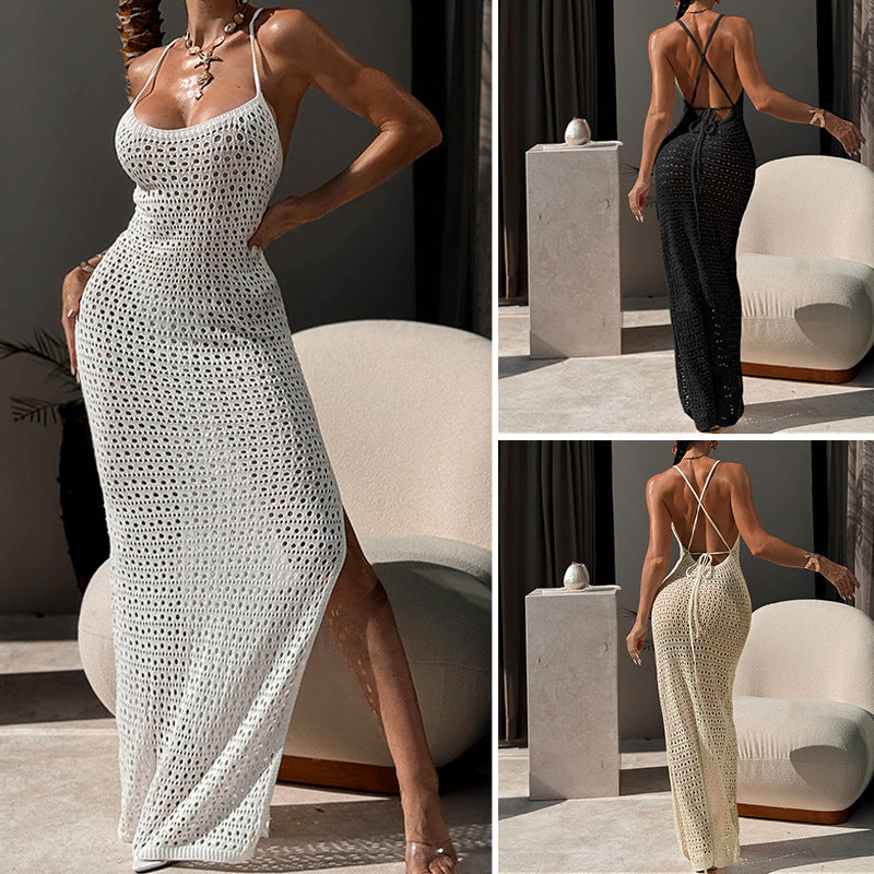Damen gehäkeltes Maxikleid Drune