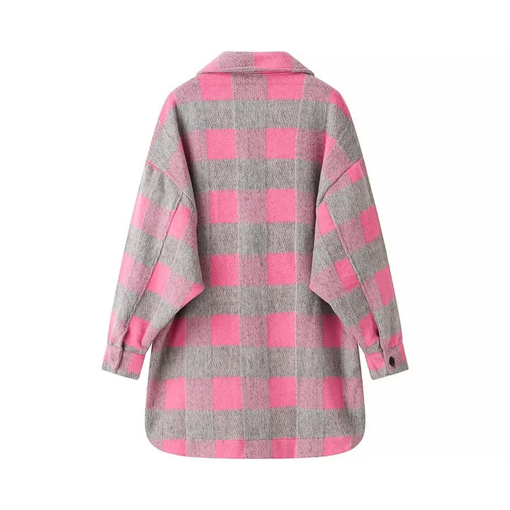 Damen Oversized Flanelljacke im Karomuster Drune