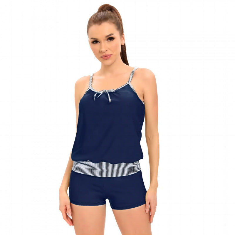 Damen Freizeit-Bikini-Set mit elastischer Taillierung und modischen Trägerdetails Drune