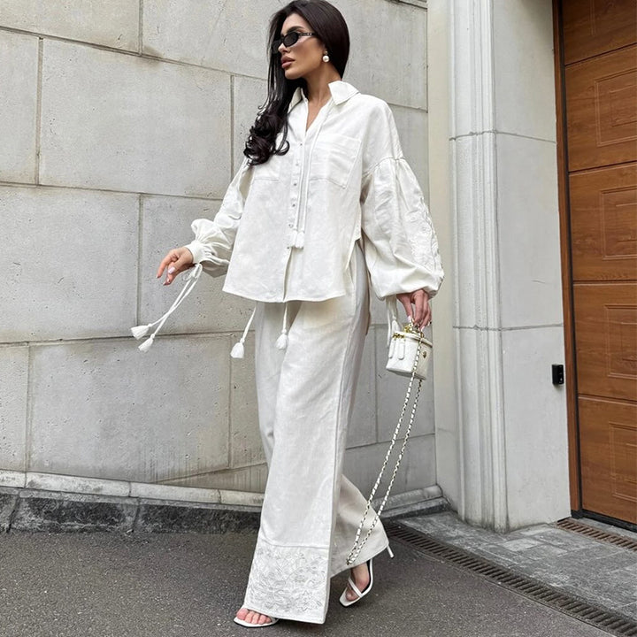 Damen lässige Loungewear-Kombination mit geblümtem Design Drune