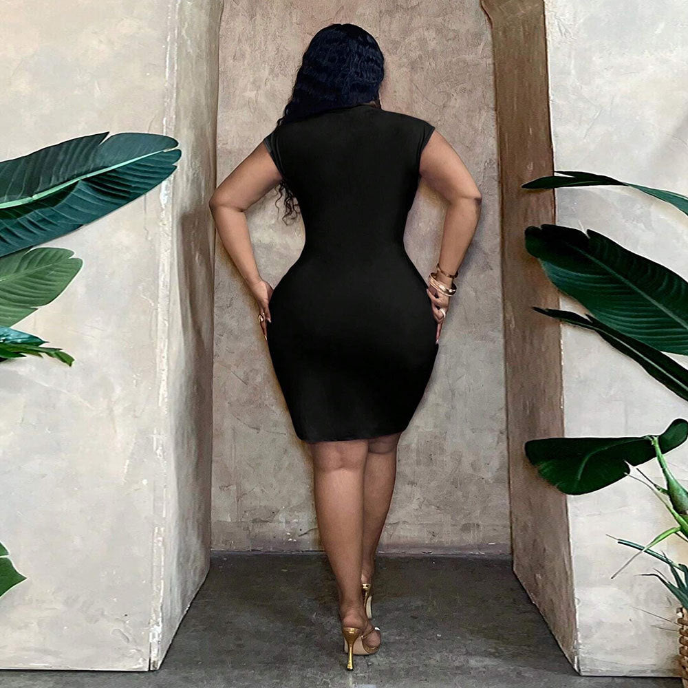 Damen Wickelkleid mit Raffungen und elegantem V-Ausschnitt Drune