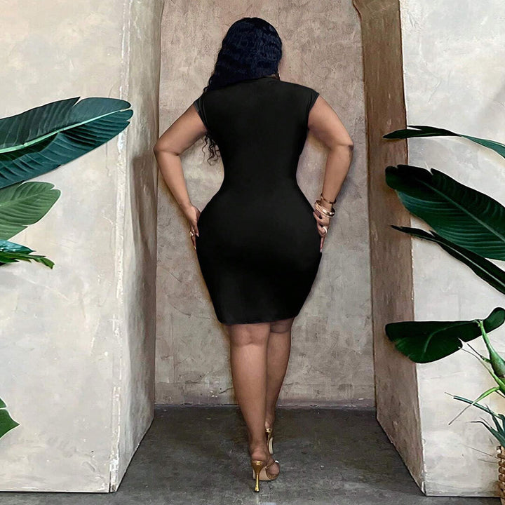 Damen Wickelkleid mit Raffungen und elegantem V-Ausschnitt Drune