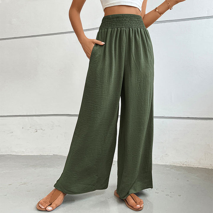 Damen Weit geschnittene Sommerhose mit elastischem Bund Drune