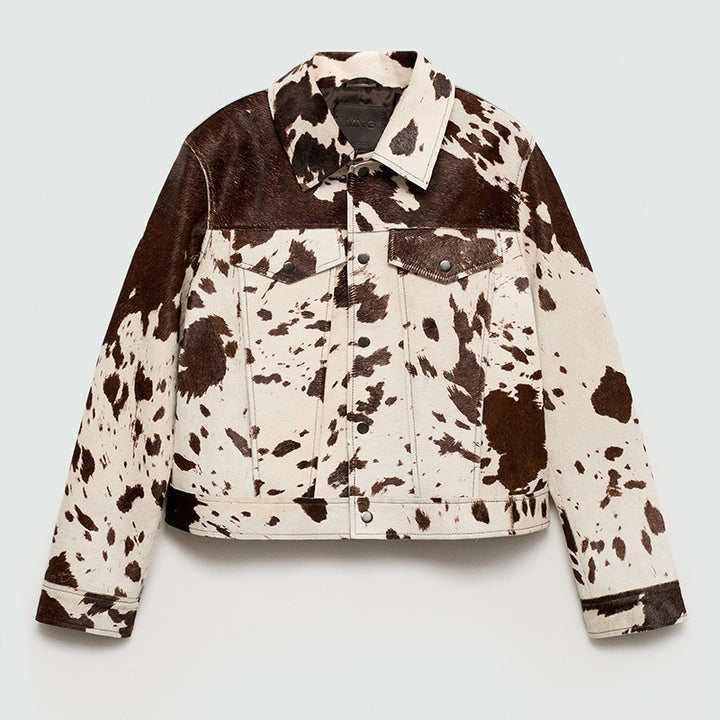 Damen Modische Lammfelljacke mit auffälligem Design Drune