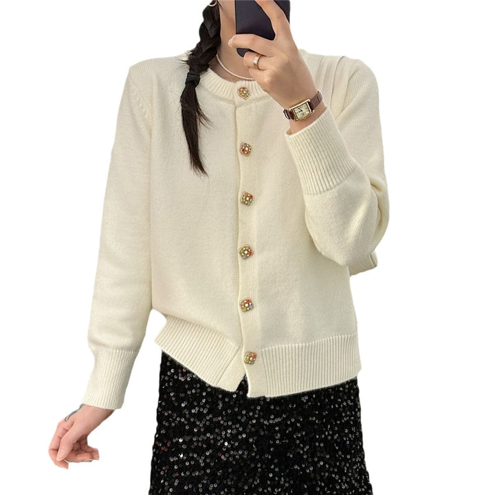 Damen Strickjacke mit bunten Knopfdetails und eleganter Passform Drune