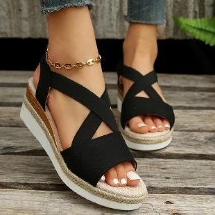 Damen Wedge-Sandalen mit geflochtenem Riemedesign Drune