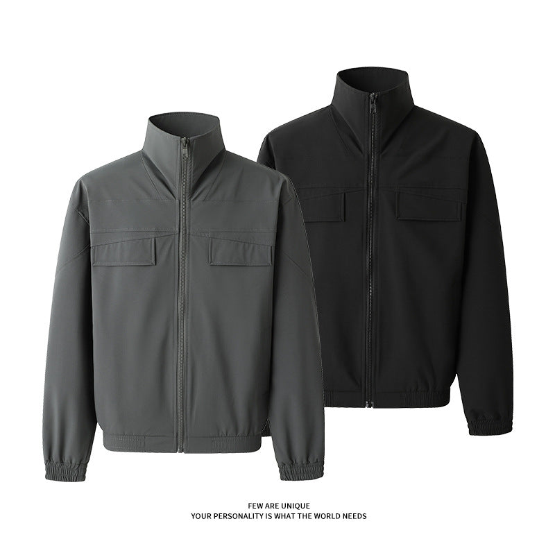 Herren Freizeitjacke mit praktischen Taschen und hohem Kragen Drune