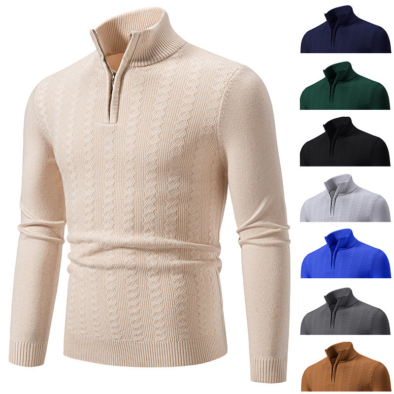 Herren modischer Rollkragenpullover mit elegantem Strukturmuster Drune