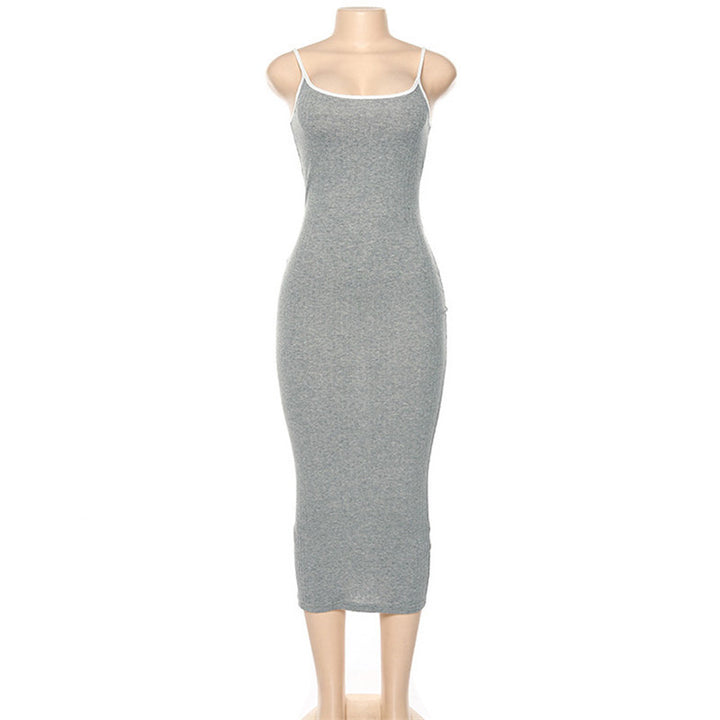 Damen Figurbetontes Maxikleid mit Spaghettiträgern und feinem Stretch Drune