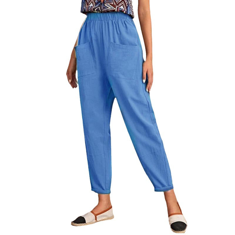 Damen Bequeme Chino-Hose mit elastischem Bund und praktischen Taschen Drune