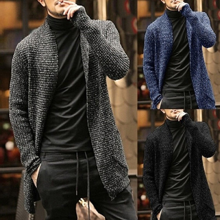 Herren Strickjacke mit offenem Design und strukturiertem Muster Drune