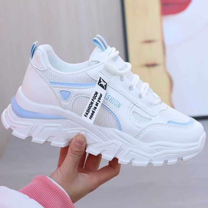 Damen modische Chunky Sneakers mit atmungsaktivem Mesh-Obermaterial und verstärkter Sohle Drune
