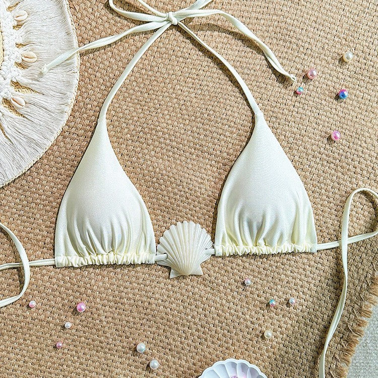 Damen Triangel-Bikini mit muschelförmigem Akzent Drune