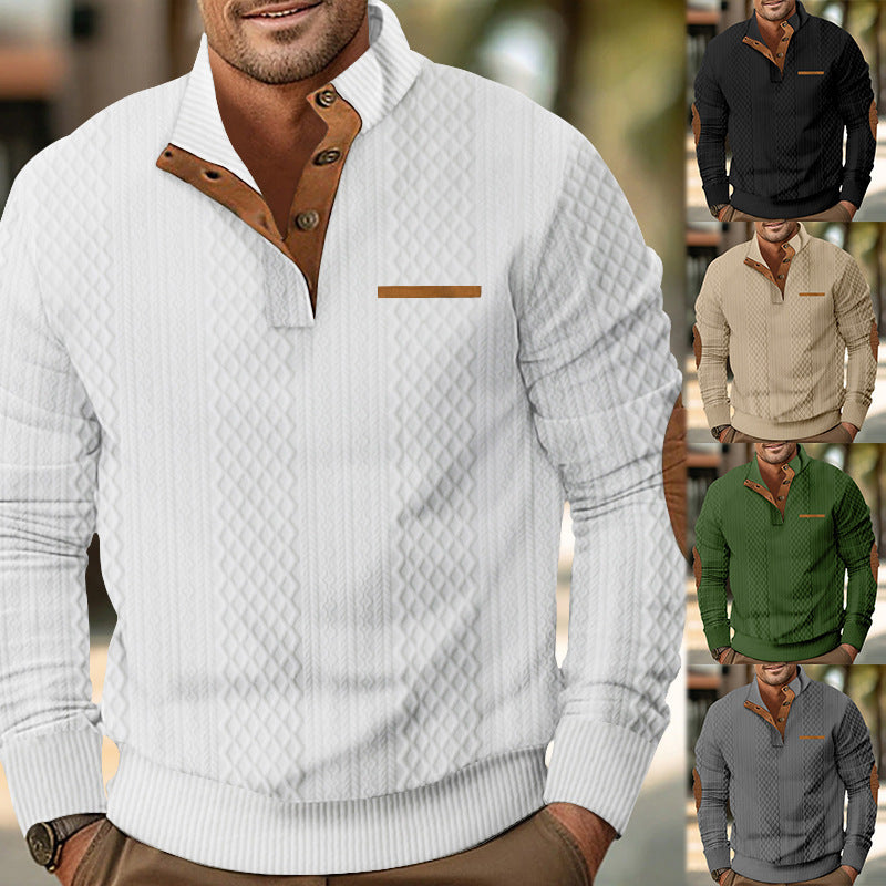 Herren Strickpullover mit modernem Kragen und strukturierter Oberfläche Drune