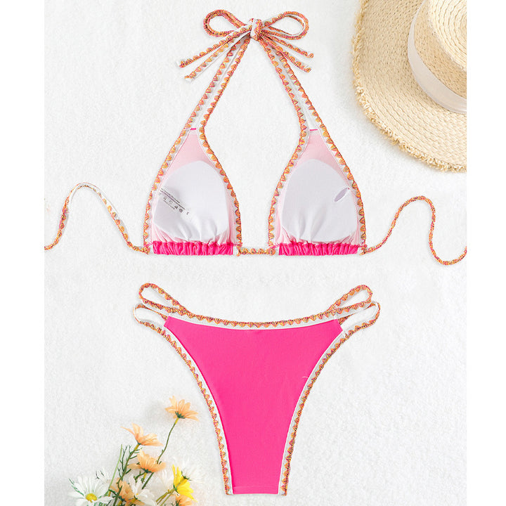 Damen Triangel-Bikini mit dekorativen Bändern Drune