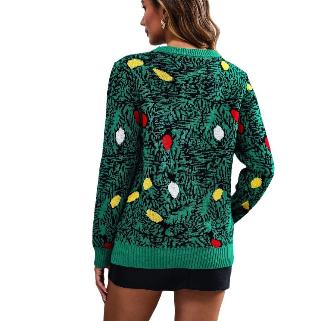 Damen Weihnachtspullover mit verspieltem Tannenbaum-Design und 3D-Elementen Drune