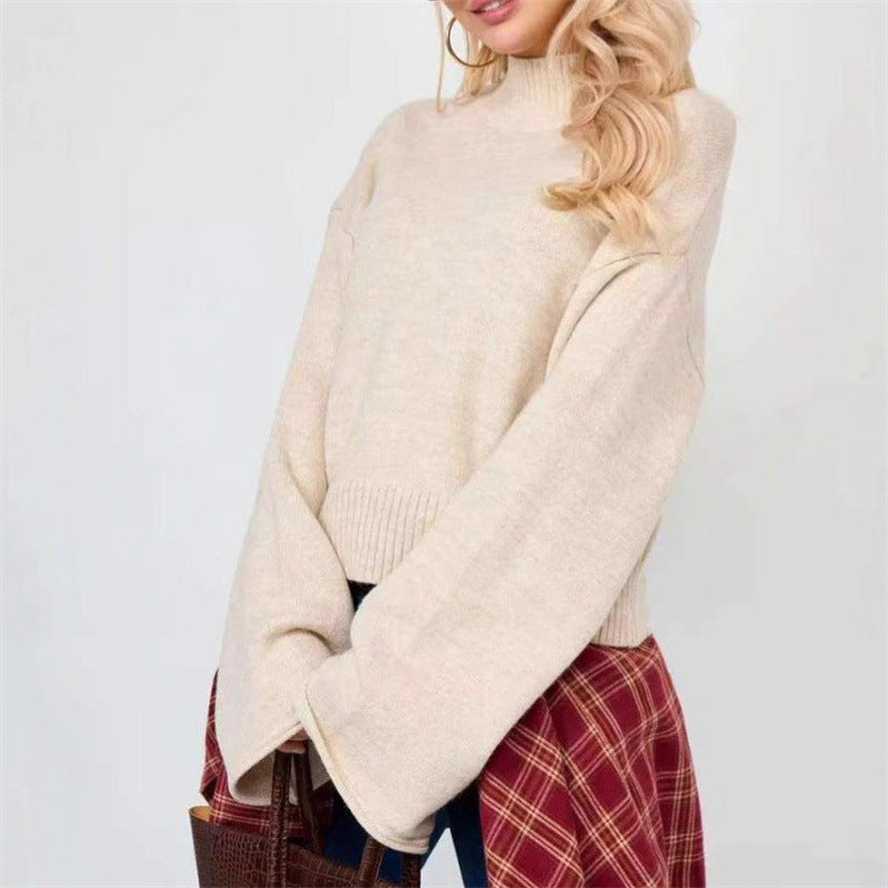 Damen Strickpullover mit lässigem Schnitt und Volumenärmeln Drune