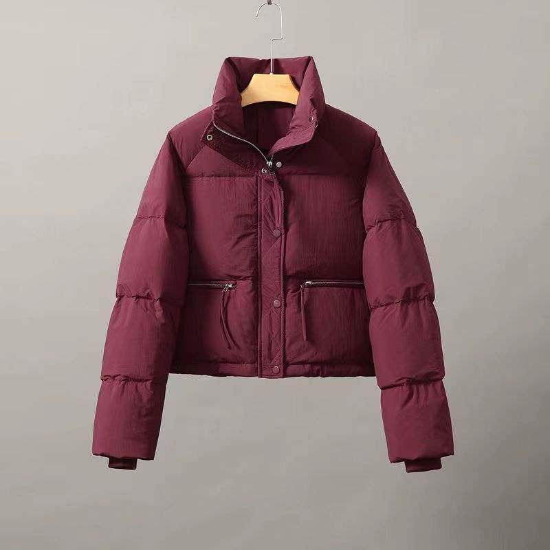 Damen gesteppte Winterjacke mit hohem Kragen und praktischen Taschen Drune