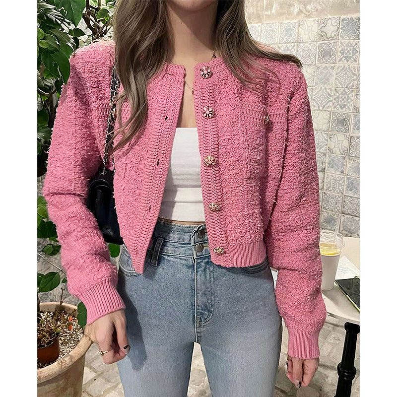 Damen trendige Strickjacke mit dekorativen Knöpfen und lässigem Schnitt Drune
