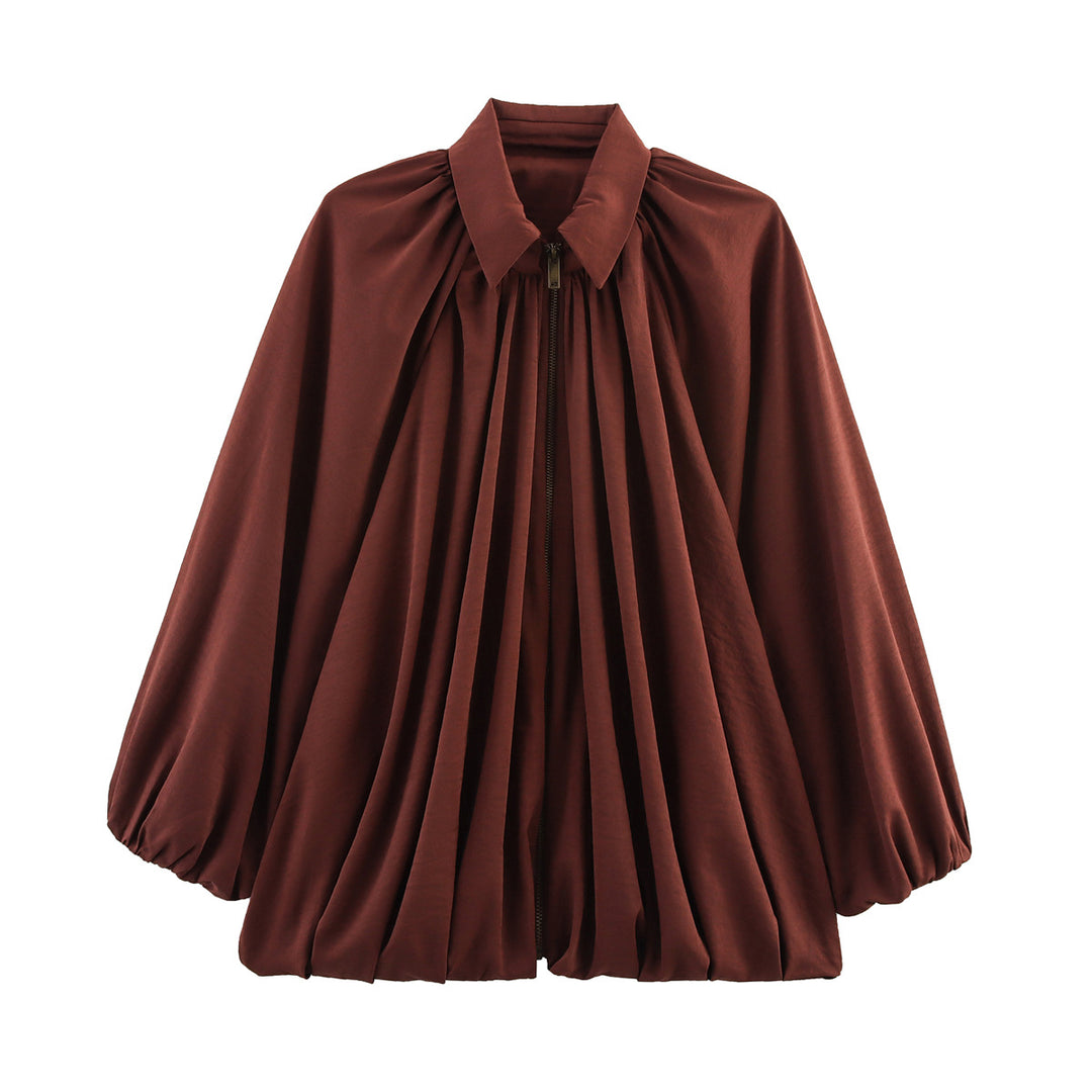 Damen leichtes Oversized-Blusenshirt mit Rüschendesign Drune