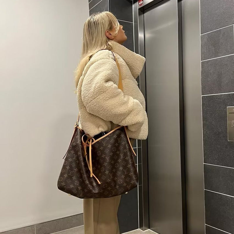 Damen Kuschelige Kurzjacke aus Fleece mit hohem Kragen Drune